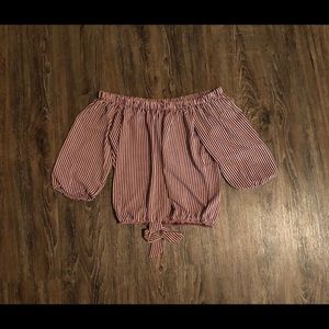 Off Shoulder Stripped Top